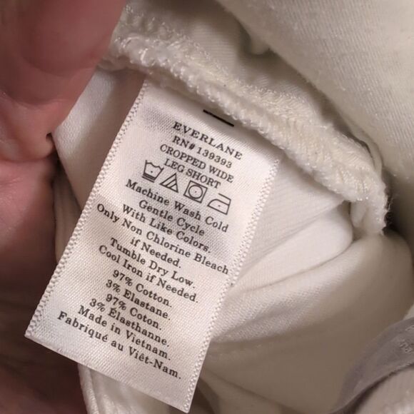 Everlane Cropped Wide Leg Short Jean White Pants Size 2S - Picture 5 of 9